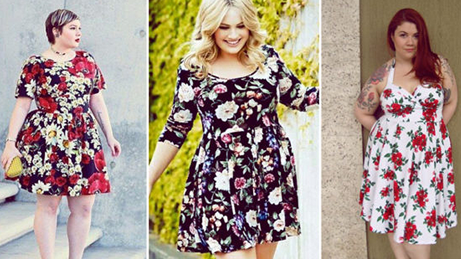 Vestidos floreados para lucir si eres chica curvy