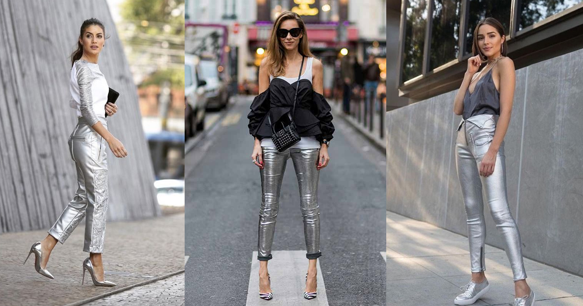 Pantalones metálicos: la tendencia que llega con fuerza este 2020
