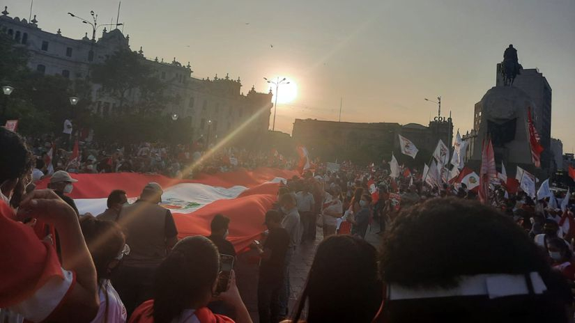 Así fue la marcha en Lima para exigir la vacancia de Pedro Castillo