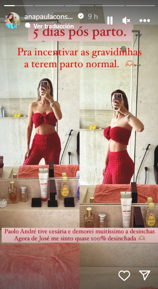 Ana Paula Consorte revela el secreto para lucir IMPACTANTE figura POST PARTO con look total red