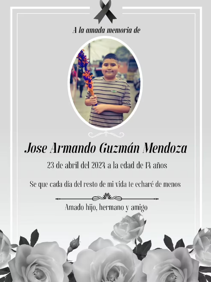 Murió José Armando en México a los 14 años