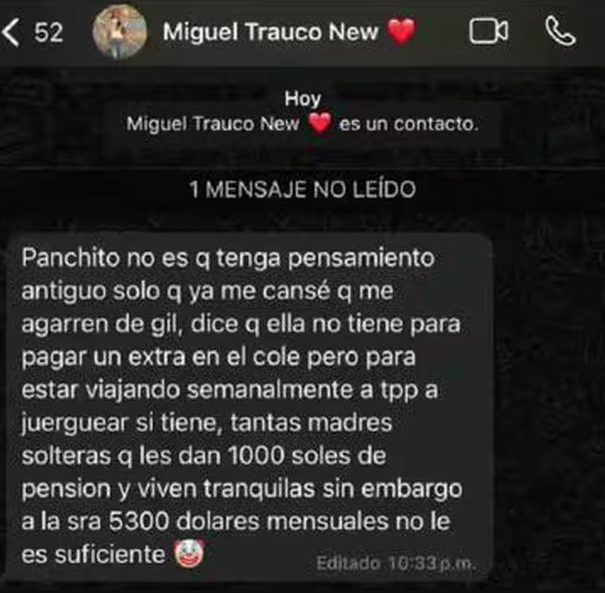 Miguel Trauco contra Karla Gálvez en Instagram