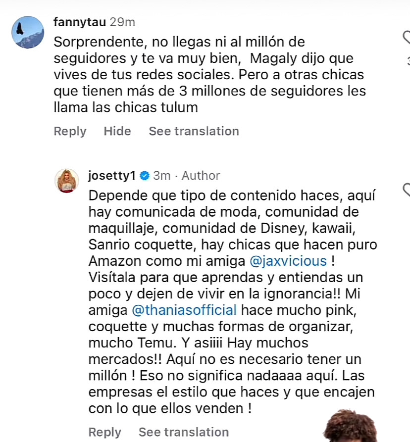 Respuesta de Josetty Hurtado a detravtora