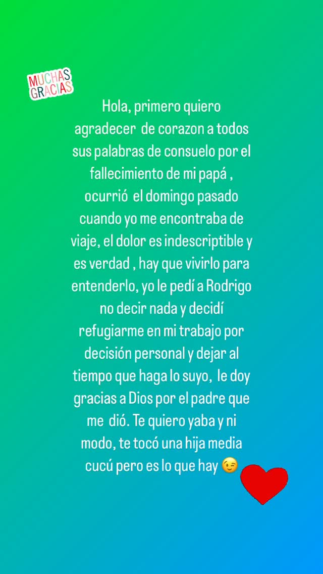 Gigi Mitre se pronuncia tras fallecimiento de su padre