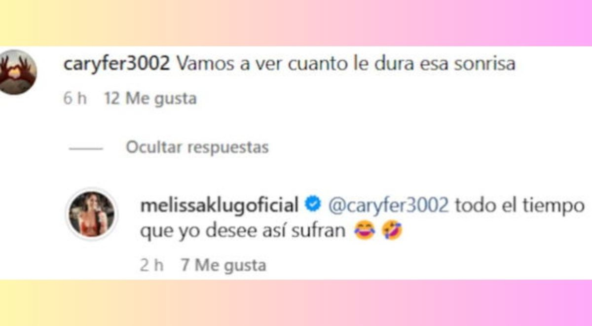 Melissa Klug vía Instagram.